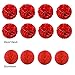 Recosis Hanging Paper Fan Set, Tissue Paper Pom Poms Flower Fan and Honeycomb Balls for Birthday Baby Shower Wedding Festival Decorations - Red