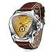 Men's Automatic Mechanical Triangle Dial Leather Band Wrist Watch - Yellow