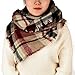 Women Winter Plaid Blanket Scarf Warm Shawl Wrap Soft Big Square Checked Tartan Scarves Oversized