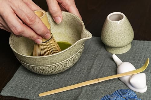 HarmonizeYourSenses Complete Matcha Kit, Matcha Set Tea Ceremony Kit, Tea Set of 7 Pieces, Ceramic Bowl and Premium Quality Bamboo Whisk, Ideal for Gift. Wellness and Harmony.