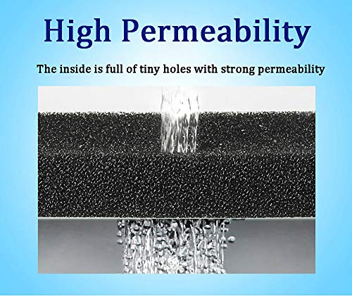 NGe Reusable Aquarium Biochemical Cotton Filter Sponge Pad Black 50x50x2cm (Medium Hole)