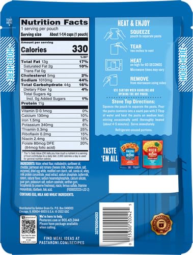 PASTA RONI HEAT & EAT PENNE ALFREDO, 8.8 OZ