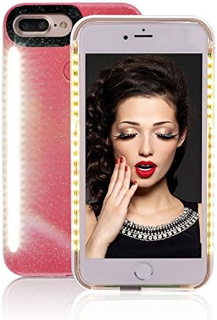 Selfie LED Phone Case,GSY Selfie LED Light Case for Iphone 6plus/6s plus/7plus/8 plus - For Cell Phone with Front and Back LED Rechargeable Backup (iphone 6 plus/6s plus/7 plus/8 plus, Pink)