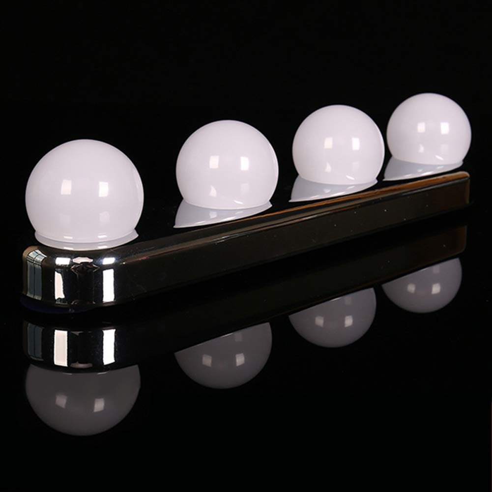 Amazon Com Leagway Vanity Mirror Lights Suction Cup Led Makeup Light Super Bright 4 Led Bulbs Make Up Lighting Cosmetic Mirror Light Battery Powered For Bedroom Vanity Table Bathroom Dressing Room Beauty