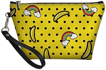 Piup Cosmetic Bag Ladies Chic Unique Sport Bags Clutch Bag Banana With Rainbow