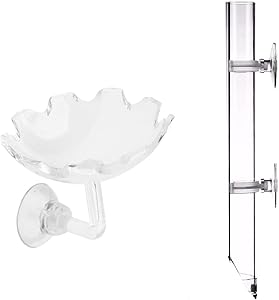 Tfwadmx Shrimp Feeding Dish and Feeder Tube Transparent Feeder Container for Shrimp Tropical Fish African Dwarf Frog 2Pcs