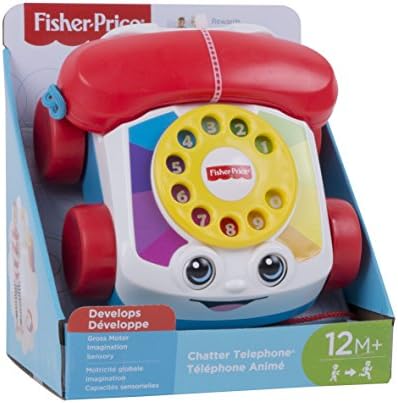 Fisher Price Fgw66 Fisher Price Chatter Telephone Klassisk Leksakstelefon Som Gar Att Dra Omkring Amazon Se Leksaker