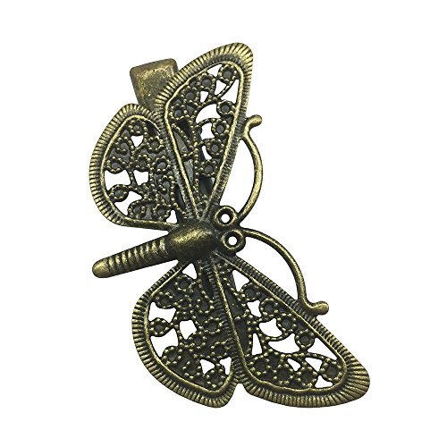 6PCS Assorted Vintage Hair Clips Pins Butterfly Dragonfly Flower Feather