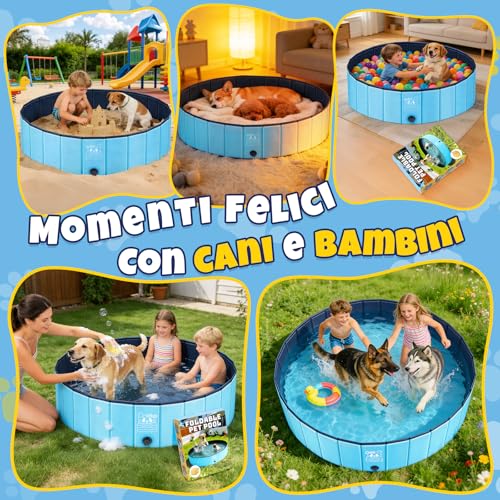 JONRRYIN Dog Pool, 160 x 30 cm, Portable Pool for Large Dogs, Stable and Non-Slip Dog Pool with Patches and Drain Valve for Children Dogs (160 x 30 cm)