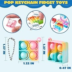 JOYIN Square Pop Fidget Keychain Mini Fidget Toys