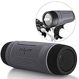 ZEALOT S1 Portable Wireless Bluetooth Speakers Waterproof Mobile Power Bank, Microphone, Emergency Torchlight, FM Radio TF Card for Outdoor Riding Climbing Camping (Grey)