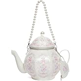 Dolls Kill Tea Society Handbag by Sugar Thrillz - Vegan Leather, Floral Print, Pearl Strap, Perfect for Whimsical Style