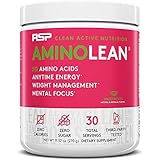 RSP Nutrition AminoLean Energy Formula, 3-in-1 Aminos + Energy + Fat Loss, Anytime Aminos with Natural Energy designed to Build Muscle and Burn Fat, Watermelon, 30 Servings