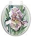 Toilet Tattoos, Toilet Seat Cover Decal, Watercolor Iris, Size Round/standard