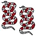 Special100% 2 PC Large Red Snake Patch Pattern Iron On Patches Embroidery Applique Decoration Vintage Animal Patch DIY Patch for T-shirt,Jeans Clothing