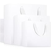 EUSOAR Craft Bags - 30pcs Gift, Wedding & Party Favor Bags - 3 Sizes, Handmade Kraft Bags - White