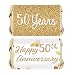 Gold 50th Anniversary Party Mini Candy Bar Wrappers - 45 Stickers