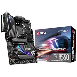 MSI MPG B550 Gaming Carbon WiFi (AMD AM4 DDR4 M.2 USB 3.2 Gen 2 WLAN 6 HDMI ATX Gaming moederbord AMD Ryzen™ 5000…