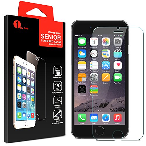 iPhone 6s 6 Protector, 1byone Ultra-Clear High Definition (HD) Glass Screen Protector for iPhone 6 / 6s with 9H Hardness and Easy Installation
