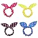 ReNext Cute Womens Dot Rabbit Ear Hair Bow Tie Bands Chiffon Ponytail Holder, Multicolor