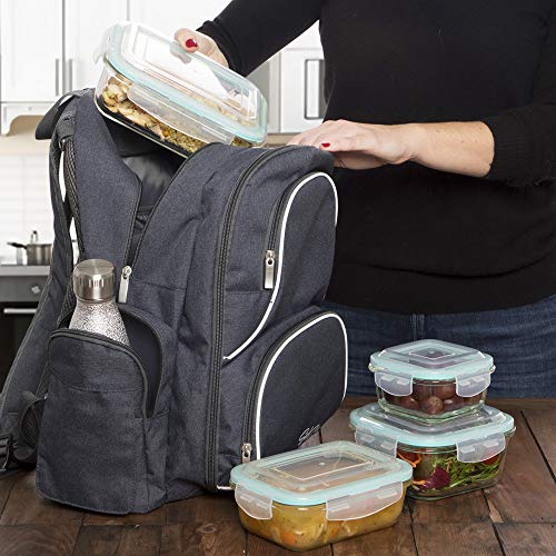 Vallo [20 Piece] Glass Food Storage Containers Set with Snap Lock Lids