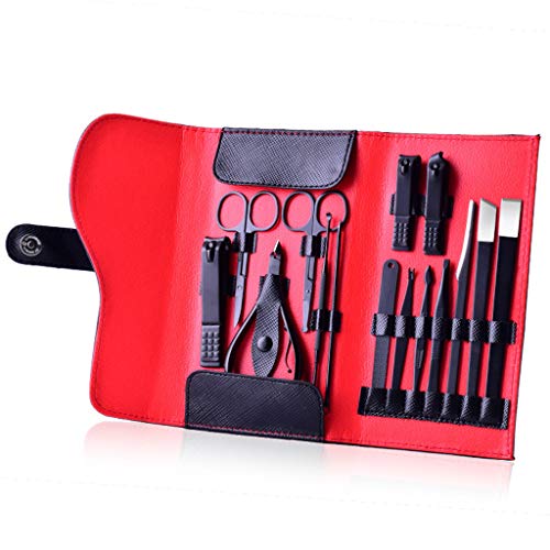 Aviat 15Pcs Portable Manicure Pedicure Set Stainless Steel Nail & Professional Business Gift Kit Antibacterial Removal Beauty Tools Set