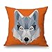 Decorative 18 x 18 Inch Cotton Linen Square Throw Pillowcase Pillow Cover Cushion Case Animal-Wolf
