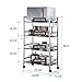 SINGAYE 4 Shelf Metal Rolling Utility Cart Storage Organizer Cart for Bathroom Kitchen Stainless Steel