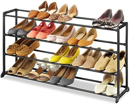 Creine 4/7/10 Tier Shoe Rack, Metal Free Standing Rack Space Saving Shoe Shelves in Closet Entryway Hallway, Black(US STOCK)