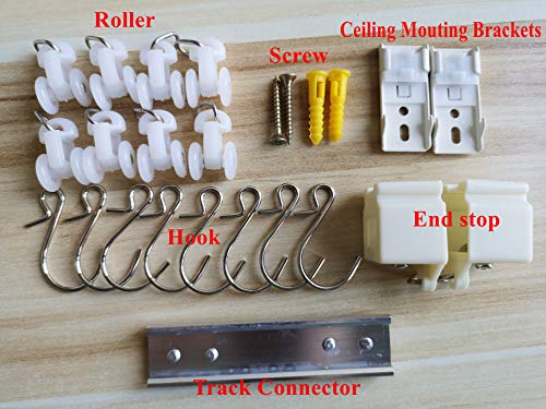 VRSS Aluminum Straight Ceiling Track Curtain Track Top Mounting Set 1 Meter/3.2 Feet Length (1 Meter Track) - Thumbnail 5