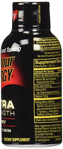 Extra Strength Energy Drink, Berry, 1.93oz Bottle, 12/Pack