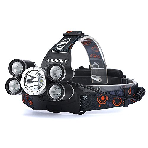 LED Cree Headlamp,hardhats 4 Modes 5T6 and Waterproof,Bright, Rechargeable Headlight Flashlight Torch,hat,Helmet Light,for Hiking,camping,running ,car light,Cycling,headlamps 18650 Batteries Include