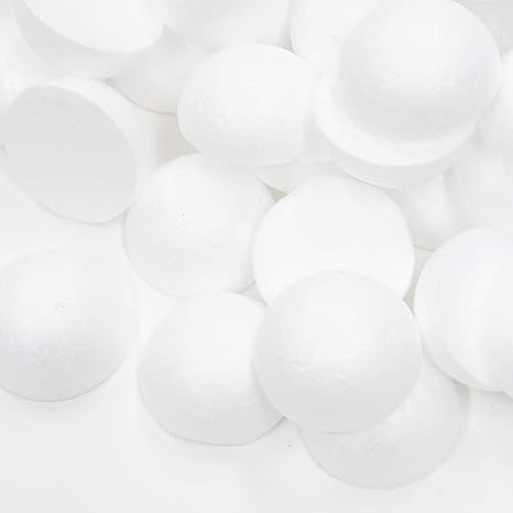 Amazon 発泡スチロール 球 50 100個入り ボール 半球 アクセサリー 工作 半円 直径33mm 50個 デコ素材 通販