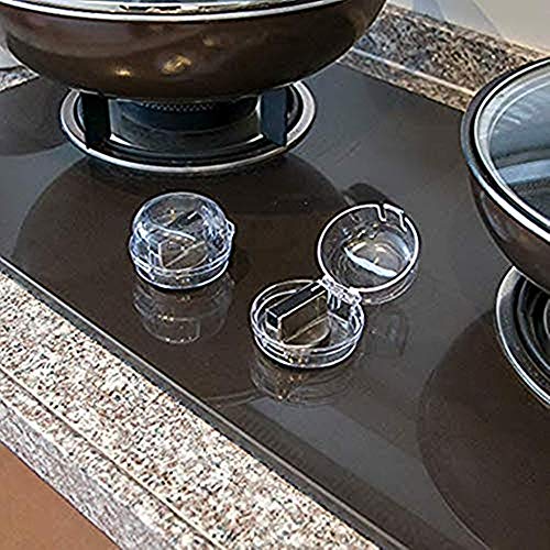 8 Pieces Clear Stove Knob Safety Covers for Gas Stove Child Safety Guards for Burn & Fire Protection,Universal Design - Baby Proofing Your Oven Knob Cover & Child Proof Kit - Thumbnail 3