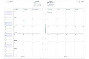 Filofax Calendar Diary Refill, A5 Size, Month-to-View, White Paper, English, 2026 (C68510-26)