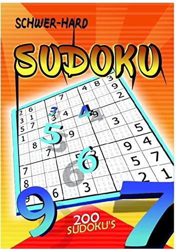 200 Sudoku Rätsel, schwer-hard auf 150 Seiten mit allen Lösungen im hinteren Teil: Auf einem Blatt sind immer 2 Rätsel aufgedruckt
