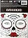 Red Roses Day of the Dead Sugar Skull Temporary Face Tattoo Kit - Pack of 2 Kits - SALE!