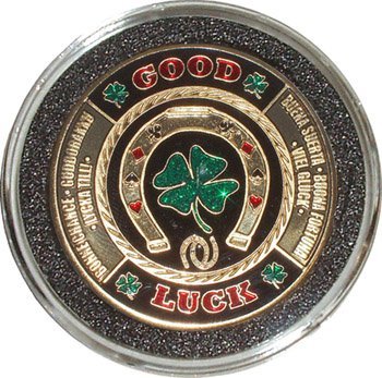 Da Vinci Hand Painted Poker Card Guard Protector - Good Luck