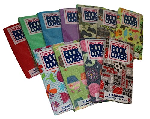 Pack of 3 Stretchable Book Covers - Fits Books up to 8" x 10" - Random Colors & Patterns - Thumbnail 5