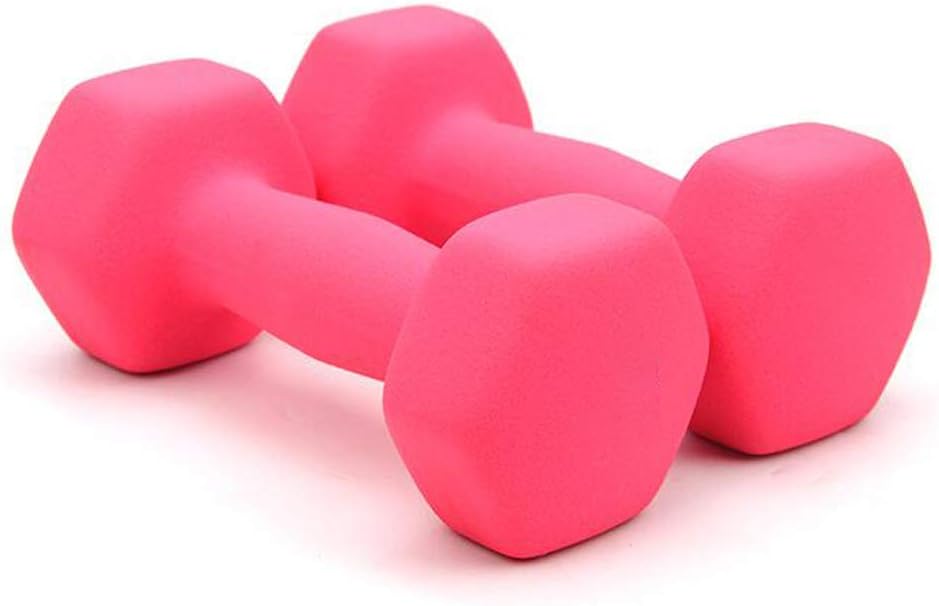 Dumbbell Set, Hex Rubber Color Dumbbell Weight, 1KG/1.5KG/2KG/3KG / 4KG / 5KG, Solid Cast Iron Barbell for Strength Core Training Fitness Gym Equipment, Set of 2