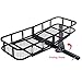 Goplus Folding Cargo Hitch Carrier Storage Basket Luggage Rack Hauler for Truck or SUV, 60