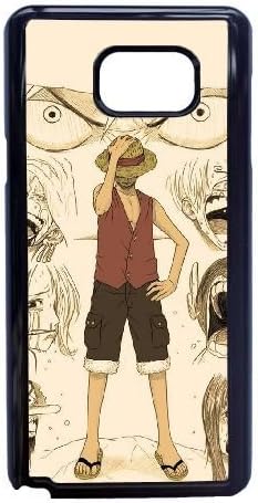 Samsung Galaxy Note 5 Case,Creative Design Japanese Anime One Piece - Monkey¡¤D¡¤Luffy Pattern Durable Hard Plastic Scratch-Proof Protective Case,Black