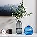 CASAMOTION Optic Hand Blown Solid Color Art Glass Vase, Gift Boxed, Grey, 12 Inch