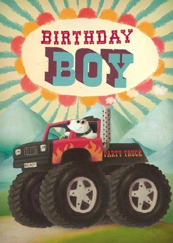 Birthday Boy, Monster Truck, Greetings Card