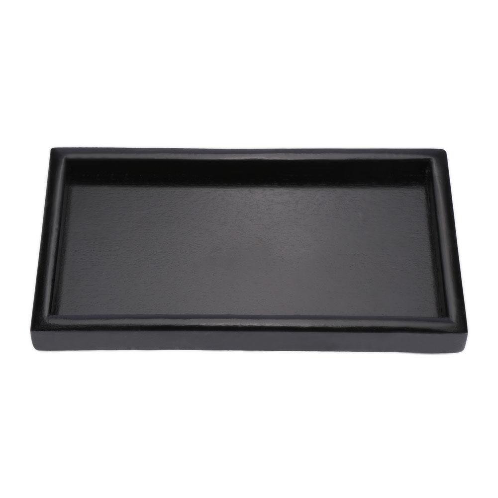 Wooden Serving Tray, Rectangle - Tea & Coffee Tray, Food Butler for Dining Tableware, Table Decor (Black, 22 x 12 x 2cm)