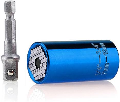 AMAZECO 7mm-19mm Universal Gator Socket Adapter Grip with Power Drill Adapter Tool Wrench Bushing Set Universal Repair Tools