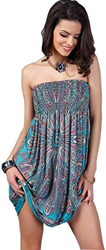 YiYaYo Womens Sexy Bohemian Vintage Strapless Summer Tube Top Dress Beachwear