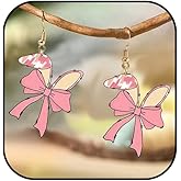 Easter Bunny Earrings for Women Cute Pink Rabbit Earrings Acrylic Bow Rabbit Earrings Holiday Party Jewelry Gift for Women