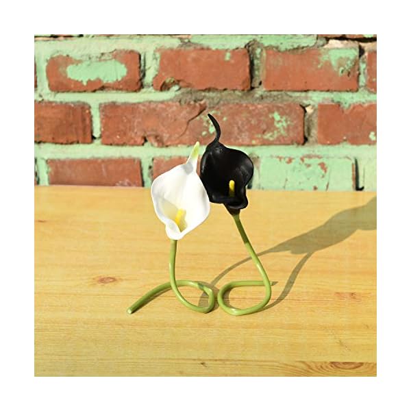 Mandy's 20pcs Black and White Fake Flowers Artificial Calla Lily Silk