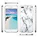 ULAK iPhone 8 Plus Case, Marble iPhone 7 Plus Case, Clear with Marble Design Slim Shock Absorbing Flexible Glossy TPU Soft Bumper Case 4H PET Hard Back Cover for Apple iPhone 7 Plus/iPhone 8 Plus